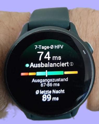 Garmin vívoactive 6 HFV persönliche Baseline. Privat.
