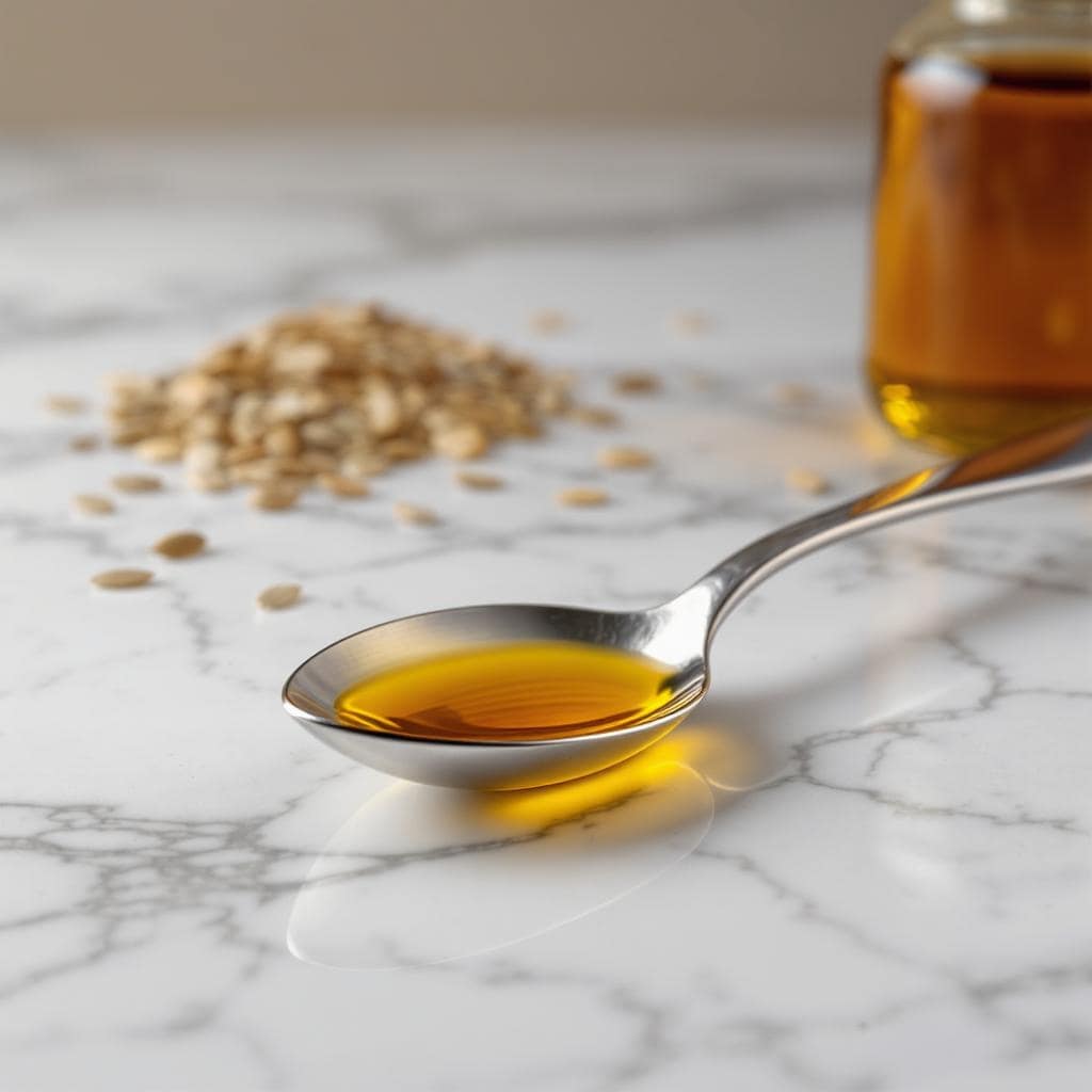 Ein bis zwei Teelöffel Leinöl maximal täglich ist gut für die Gesundheit