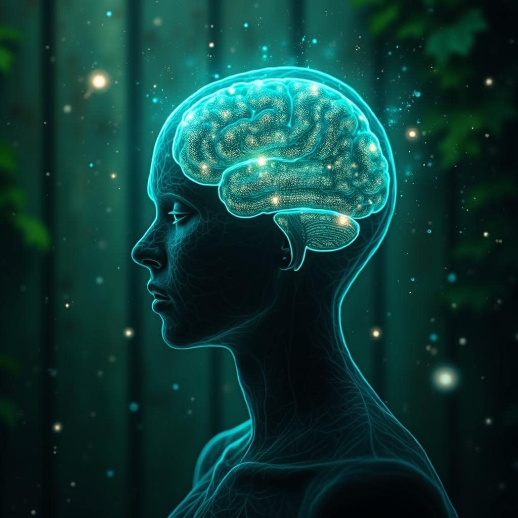 Biohacking mit Magnesium für Gehirngesundheit, symbolische Illustration.