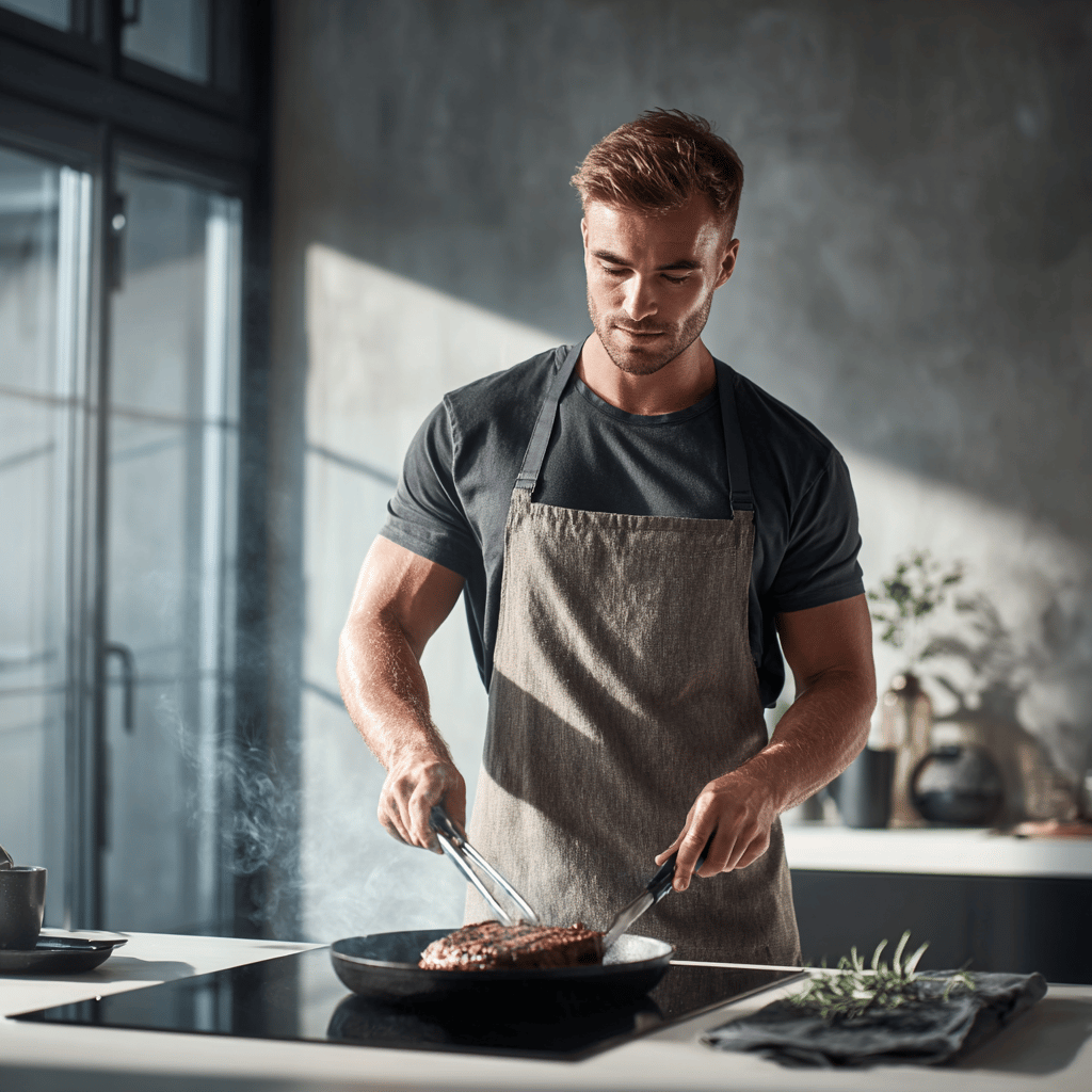 Biohacking mit steinzeit essen ist für junge muskelpakete ein schmackhaftes kraftpaket. symbolbild.
