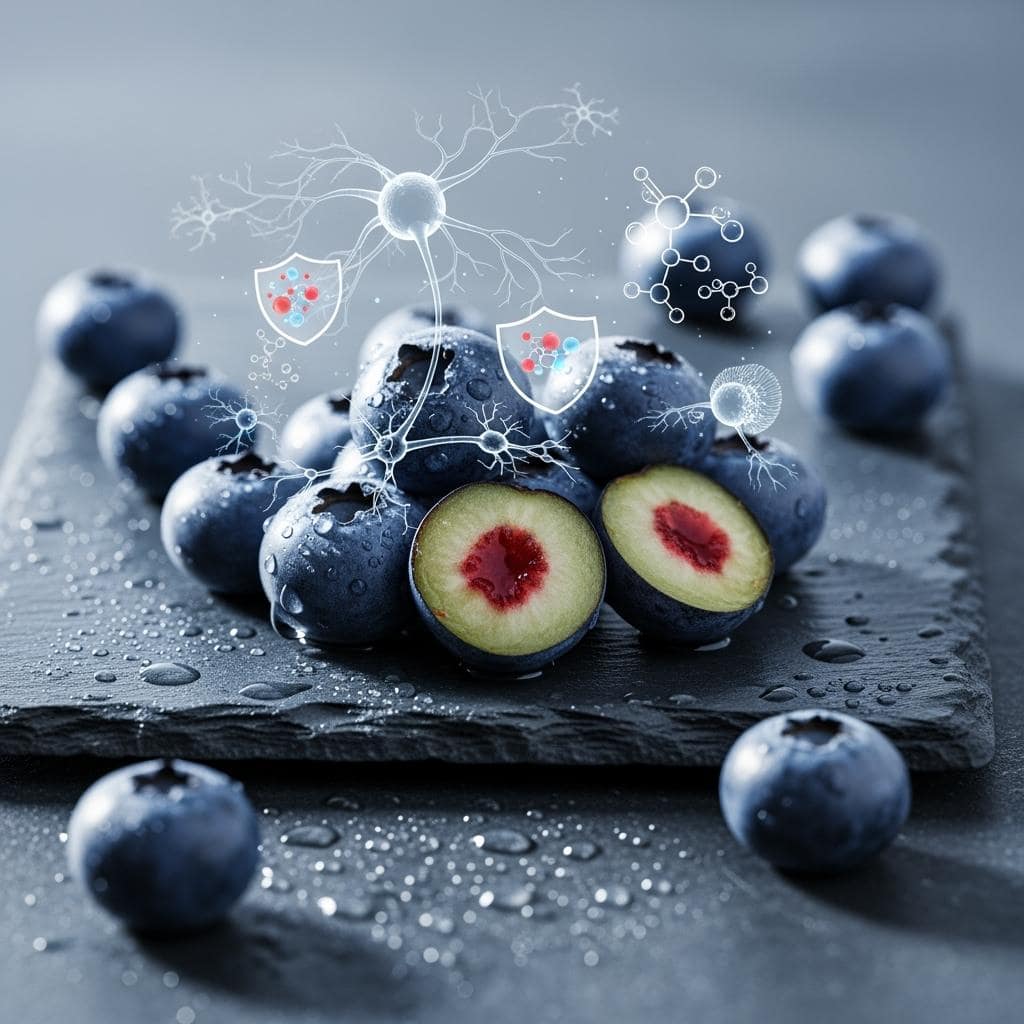 Heidelbeeren als „gehirn beeren“. unterstützung von lernfähigkeit und kognitiver gesundheit. symbolbild.