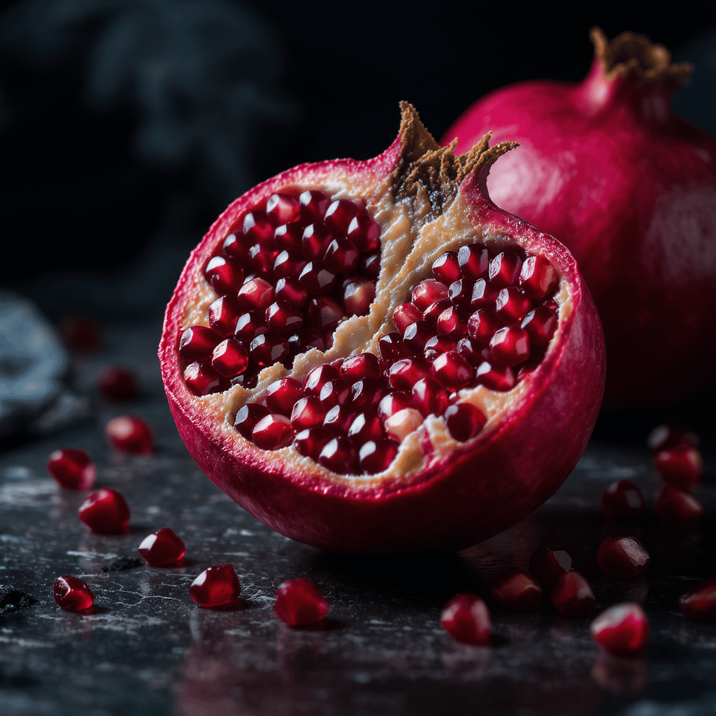 Biohacking mit granatapfel ist gesund. symbolbild.