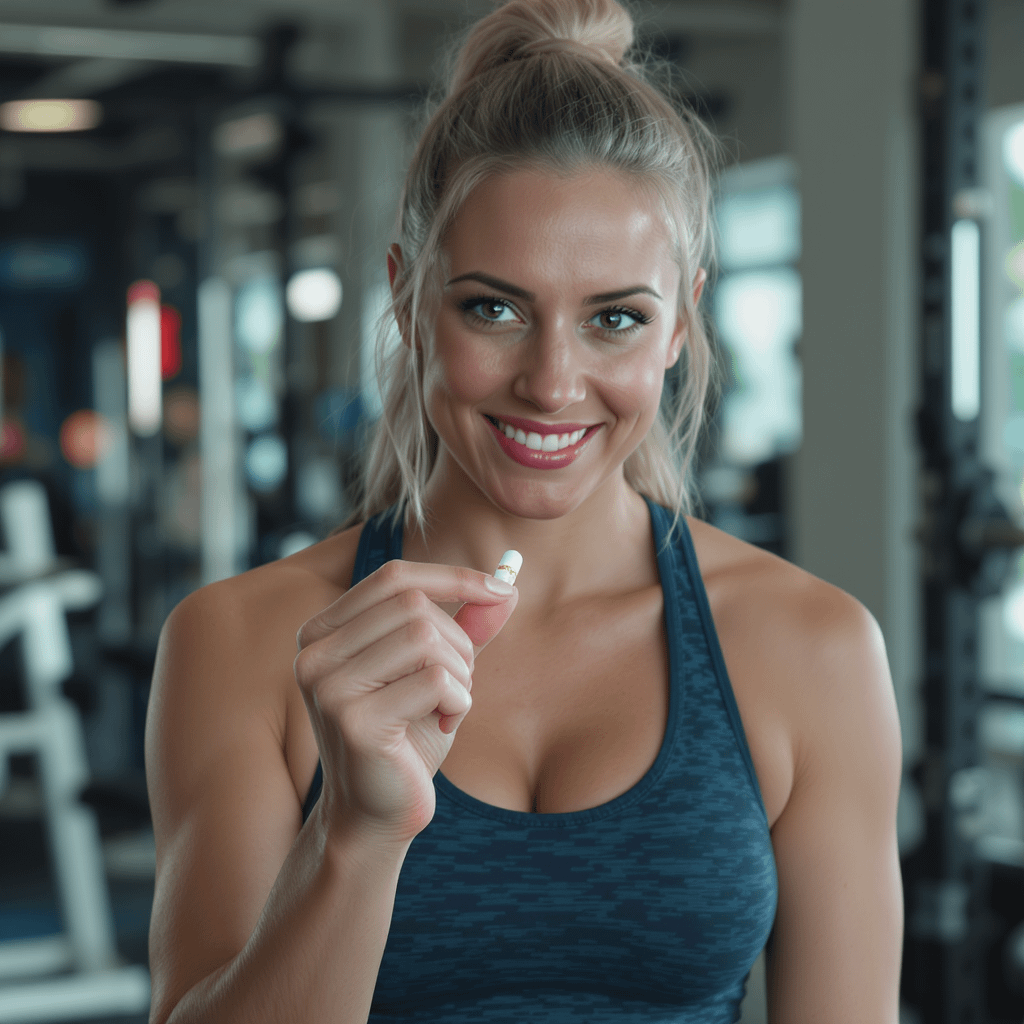 Biohacking praxis. jung frisch und gesund bleiben. wie diese sportliche dame es zeigt. symbolbild.