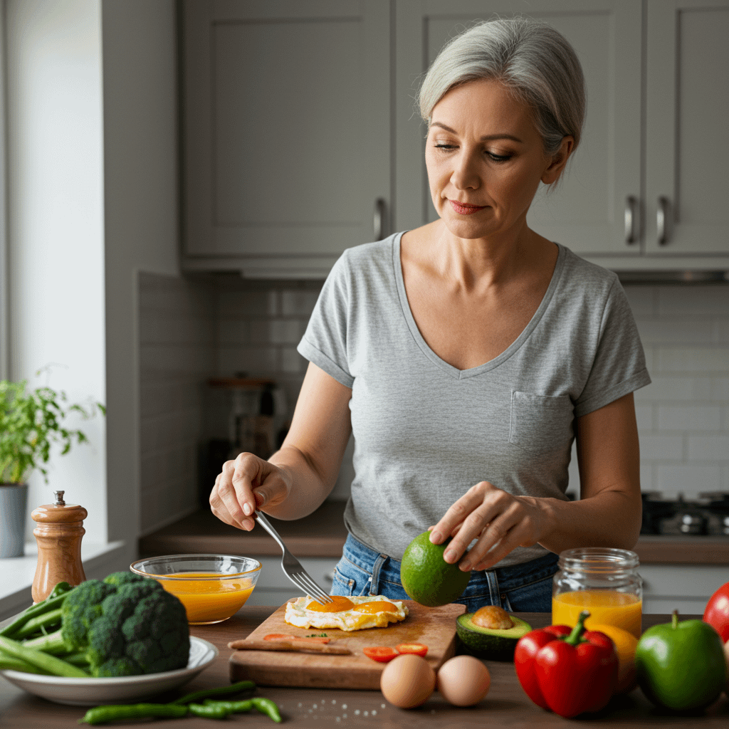 Biohacking mit ernährung ist für diese fitte dame ein täglicher genuss. symbolbild.