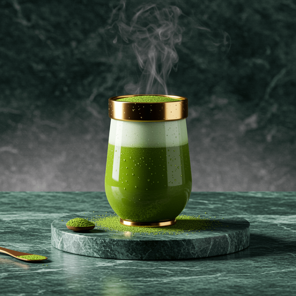 Matcha Tee appetitlich präsentiert als tägliches Gesundheitsritual. Symbolbild.