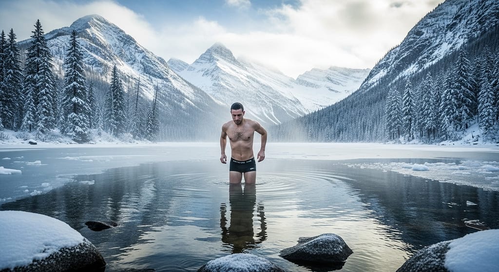 Biohacking Eisbaden für hartgesottene Gesundheitsfreaks. Symbolbild.