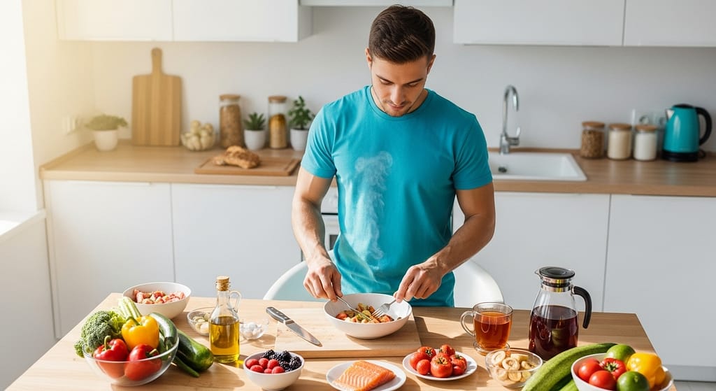 Biohacking mit gesunder Ernährung ist für alle, auch für junge Männer, sinnvoll. Symbolbild.