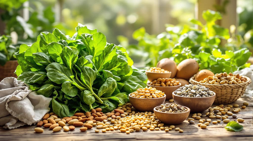 Nüsse und Blattgemüse sind reich an Magnesium.