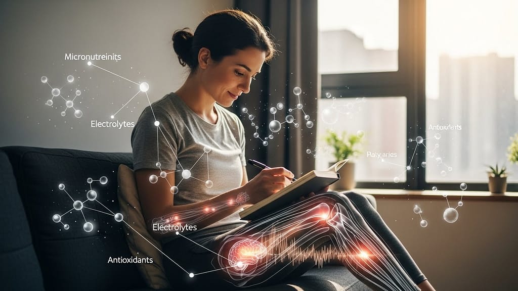 Biohacking ist ein Komplexes Körperfeld für die Gesundnheit dieser fitten Dame. Symbolbild.