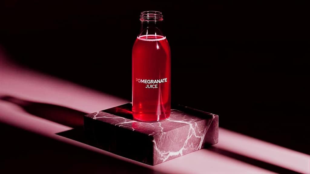 Granatapfelsaft als Muttersaft ist gesund. Symbolbild. KI.