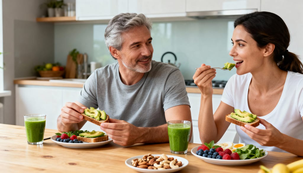 Biohacking mit Genuss und mit vielen gesunden Superfoods wie dieses fitte paar es macht. Symbolbild.