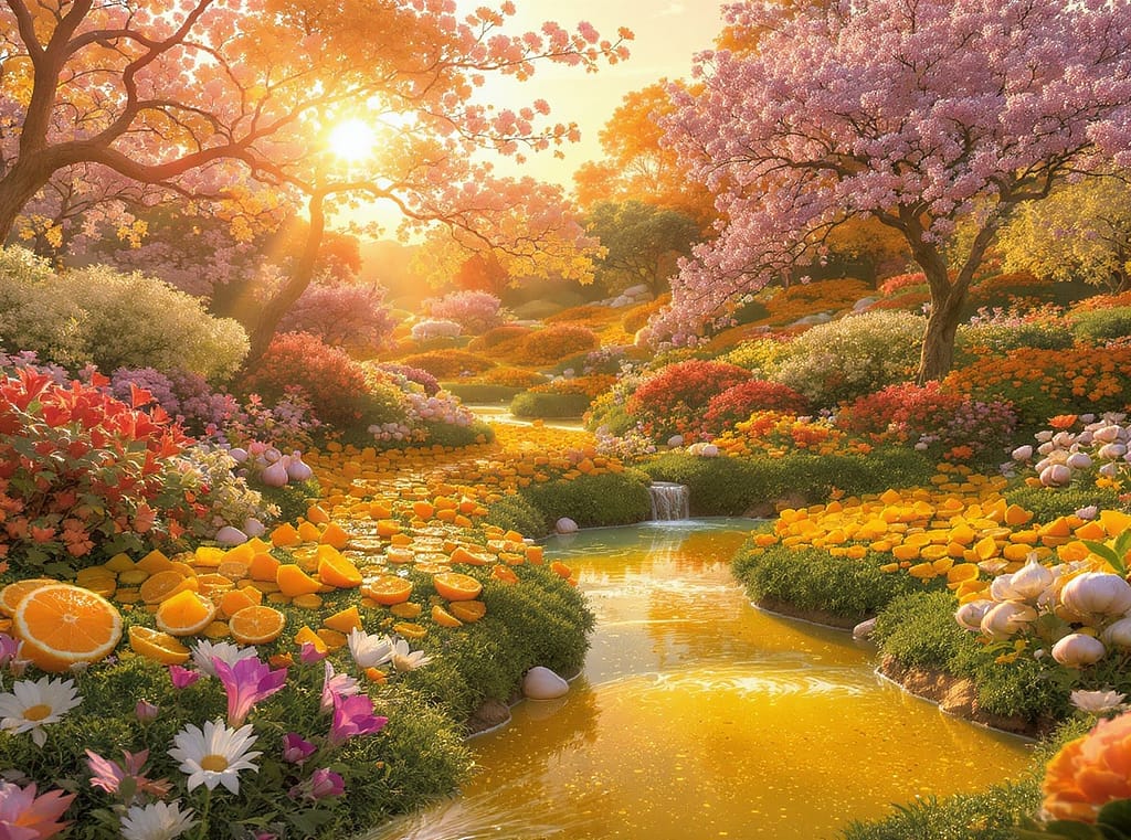 Immunbooster garten gesund und natürlich. symbolbild.