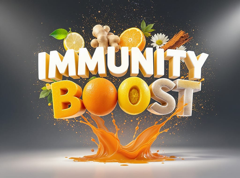 Immunity Boost. Visualisierung der besten Abwehr Helfer aus der Natur. Visual.
