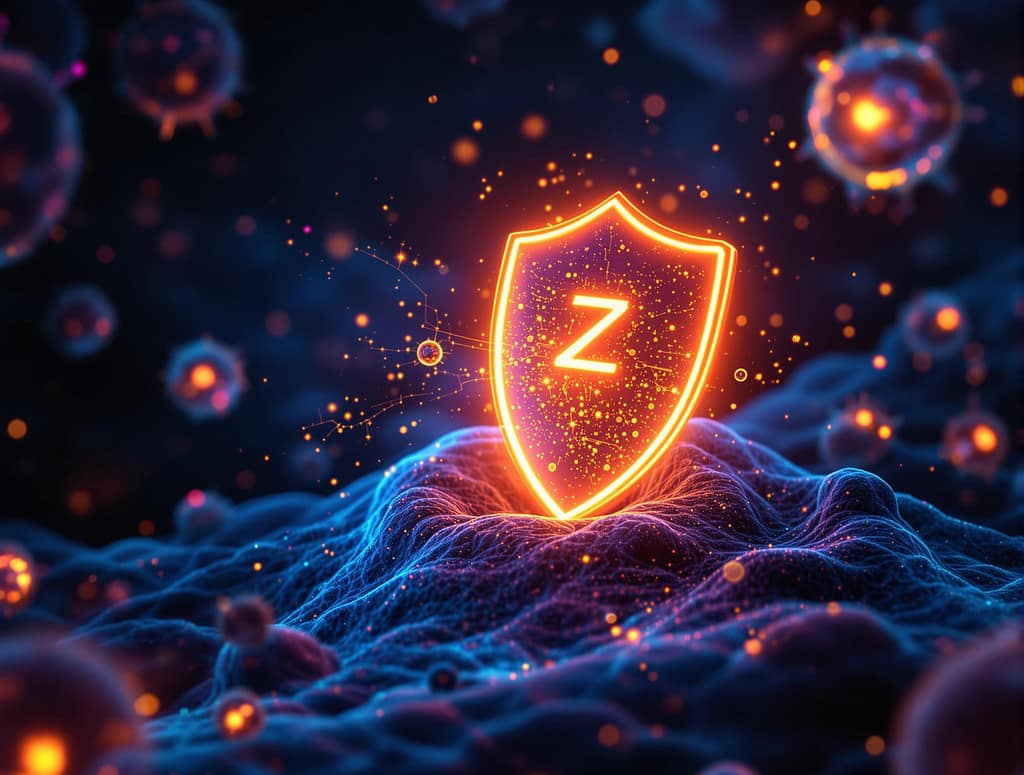 Biohacking zink als schuztschild für unsere gesundheit, symbolisch.