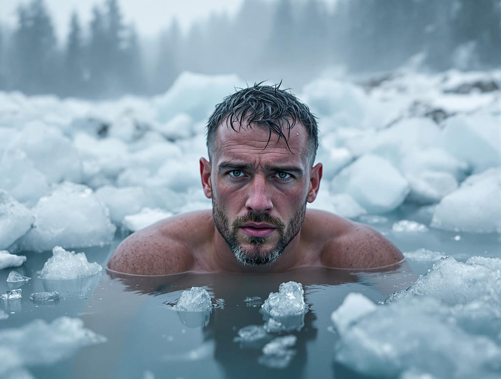 Biohacking mit eisbaden erfrischt diesen fitten mann auf jeden fall