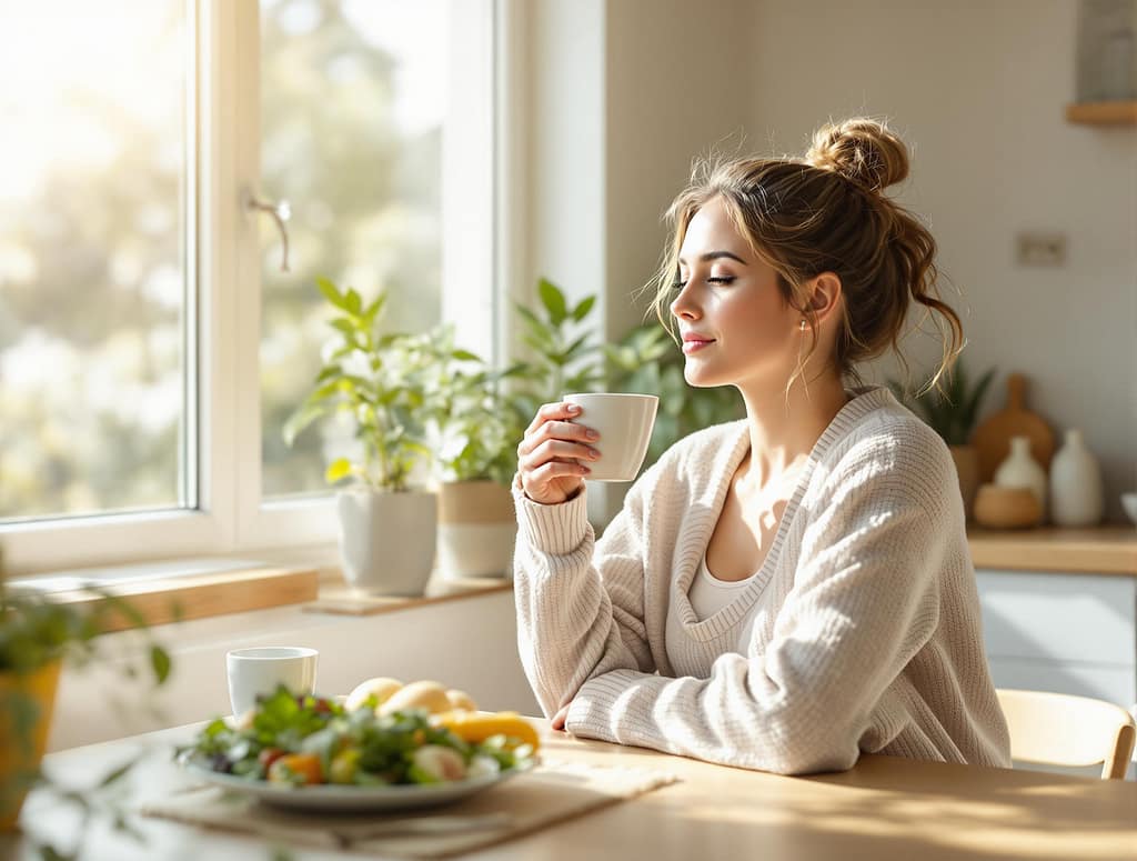 Biohacking mit intervallfasten ist für diese sportliche junge dame ein wichtiger teil ihrer ernährung.
