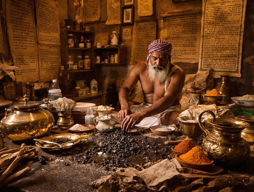 Shilajit ist zentrales heilmittel in der ayurvedischen medizin