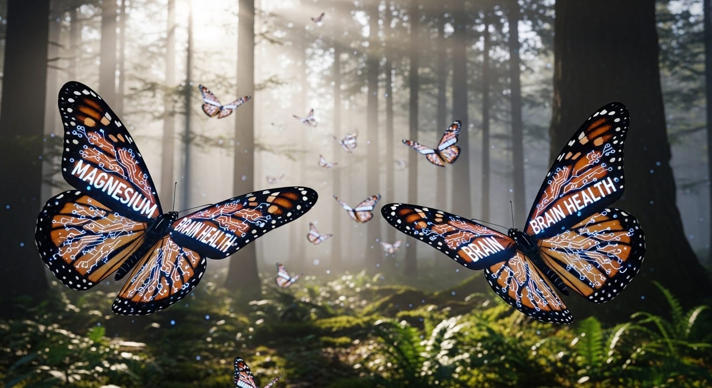 Gehirngesundheit mit Magnesium verleiht einem geistige Flügel und Leichtigkeit von Schmetterlingen. Symbolbild.