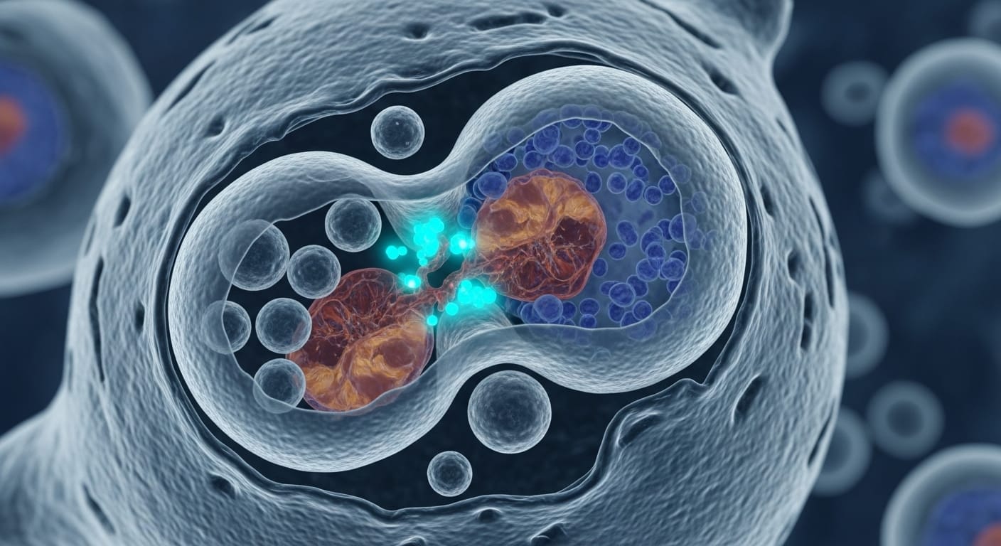 Biohacking Zelle während Autophagie. Symbolisch ultra realistisch. Visual.