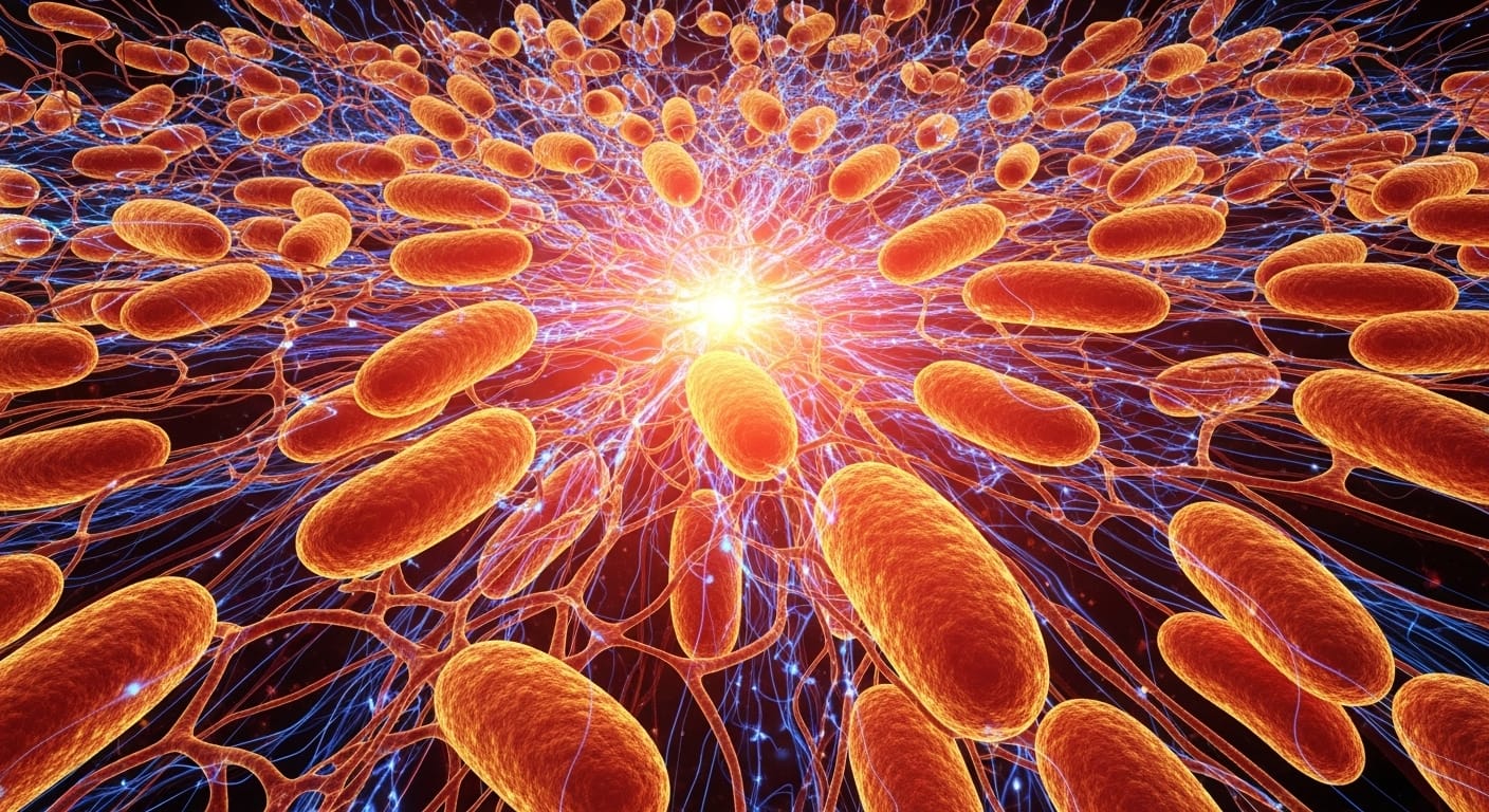 Mitochondrien kraft und energie illustriert. symbolbild.