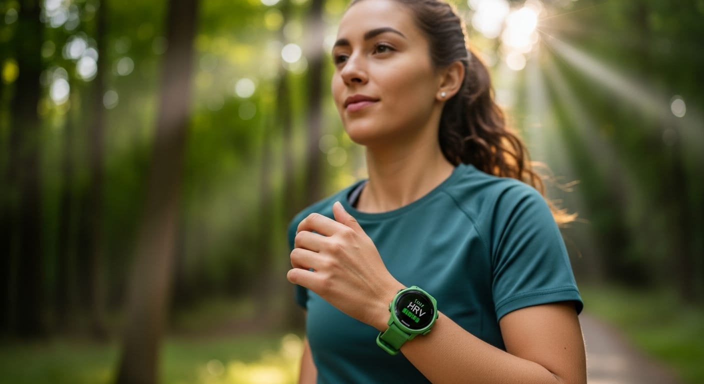 Biohacking ist für diese sportlerin mit einer garmin vivoactive eine einfache sache. symbolbild.