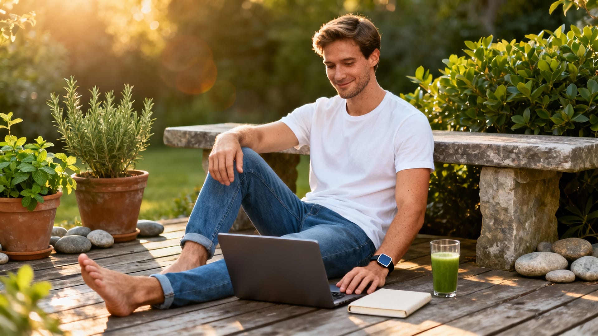Biohacking ist für diesen aktiven jungen mann tägliche routine für langlebigkeit. symbolbild.