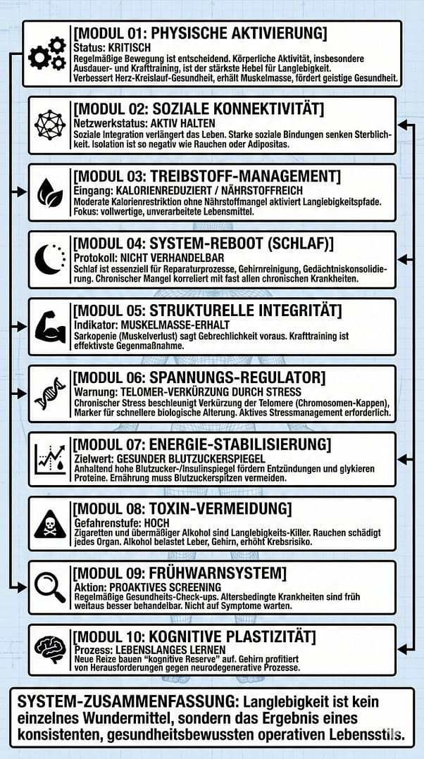Biohacking Poster Blueprint 10 Punkte für Longevity. Google