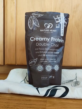 Creamy Protein Double Choc Nature Heart, Produktfoto privat.