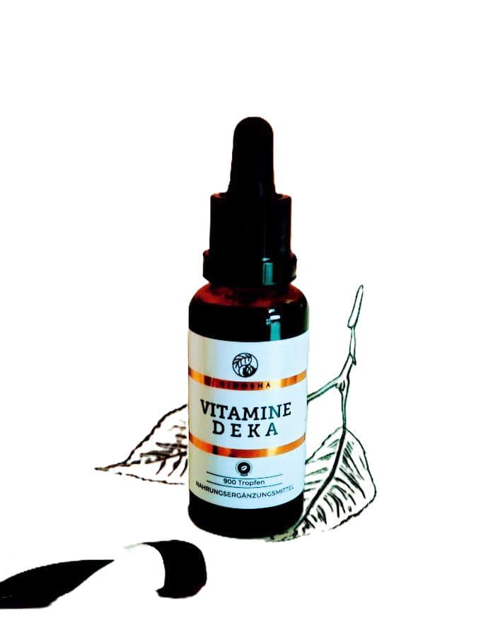 Vitamine DEKA Qidosha. 900 Tropfen. Produkt. KI