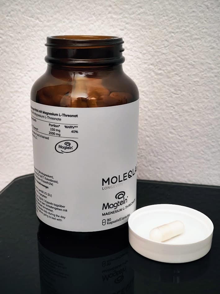 Moleqlar Magnesium L Threonate Magtein 90 Kapseln. Für Fokus und Schlafqualität.
