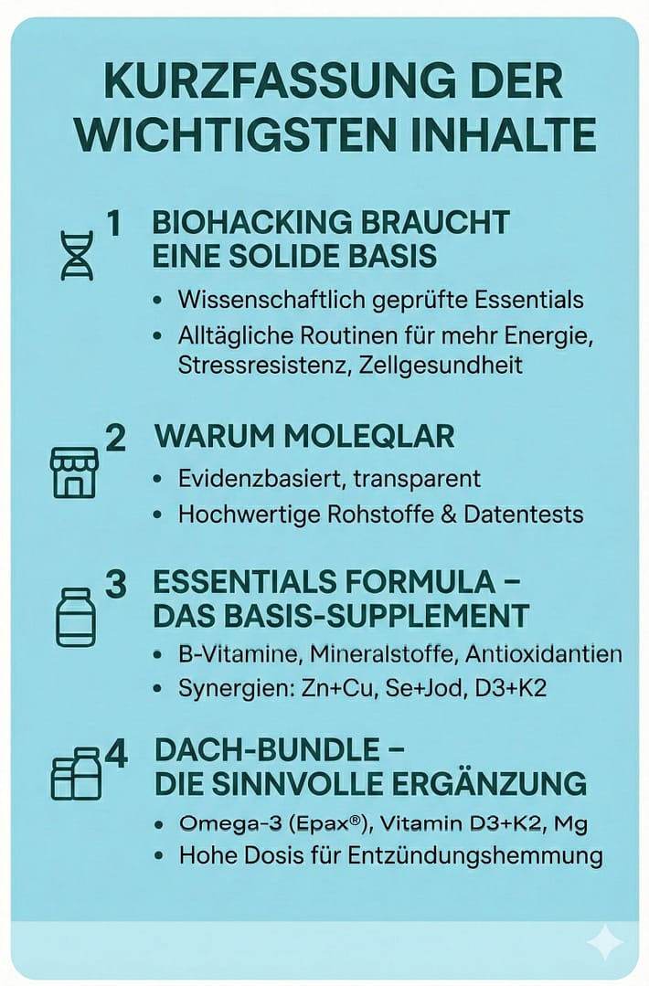 Infografik Kurzfassung Essentials MOLEQLAR.
